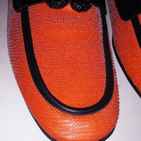 Aldo Mens Dress Shoes Loafers Orange Black Snake Sequin Mossimo Slip On Flex Sol - Picture 4 of 16